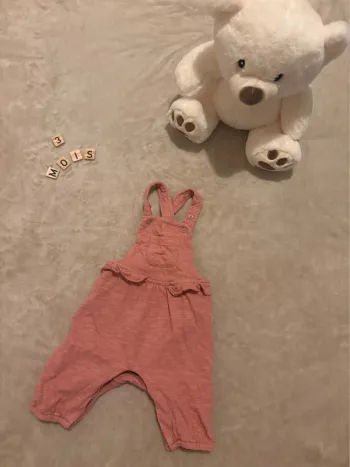 Salopette rose TAO - 3 mois