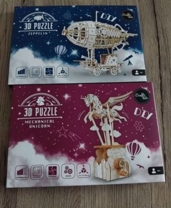 Lot de 2 Maquette en bois/puzzle 3d crafts&co