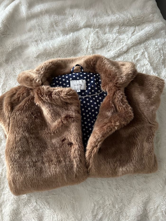 Manteau camel doux pépé jeans taille 10 ans très bon état - photo numéro 6