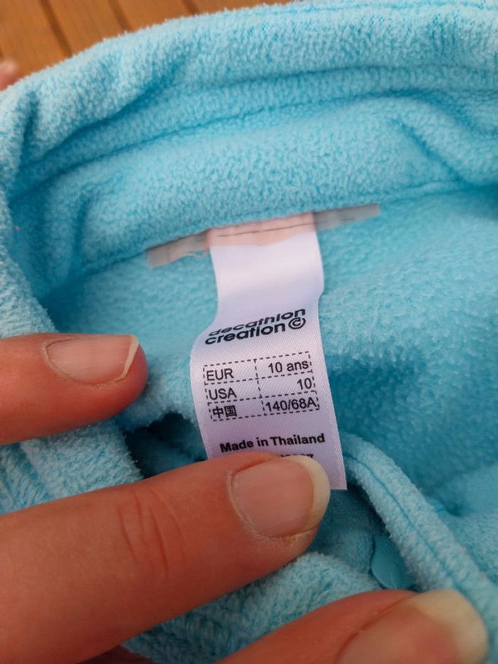 Pull polaire turquoise decathlon 10 ans - photo numéro 3