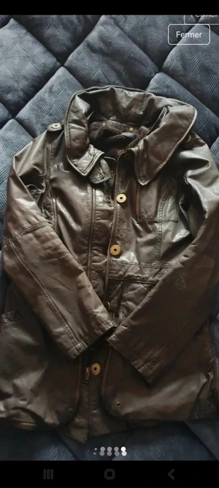 Veste en cuir marron 38/40 - photo numéro 12