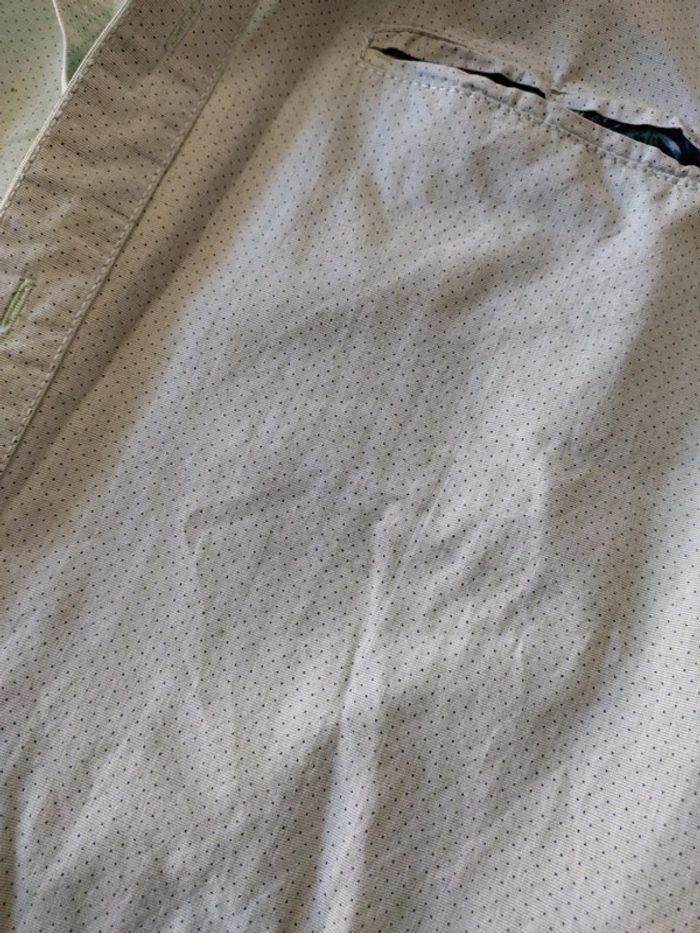 Chemise manches courtes vert menthe a points revers fleurs Deeluxe taille xl 42 - photo numéro 6