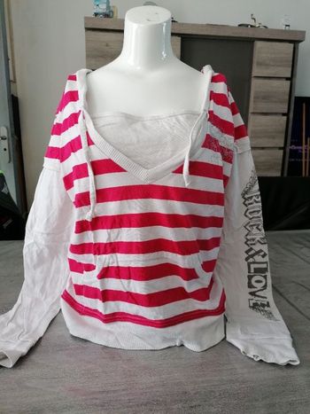 Tee sort à capuche longues manches L