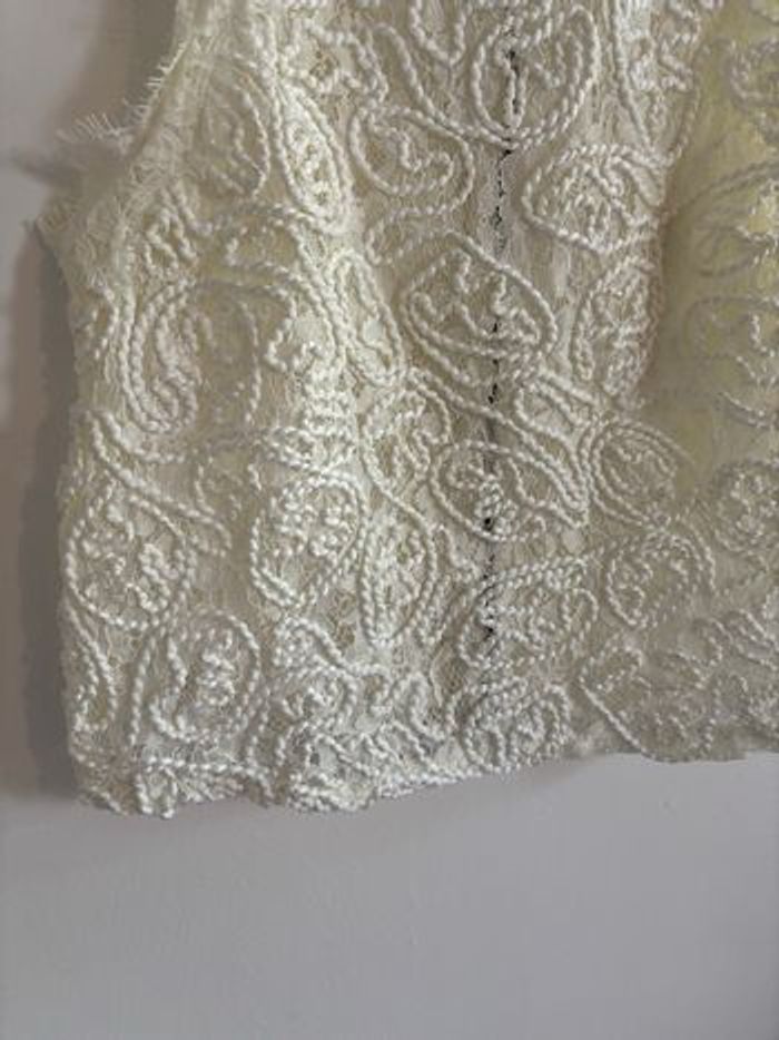 Top à dentelle écru Zara taille S bohème - photo numéro 4