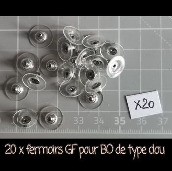 20 x fermoirs GF pour BO de type clou