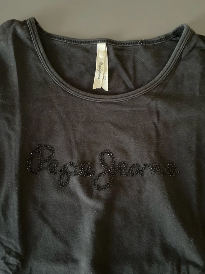 T-shirt manche longue pepe jeans noir taille L - photo numéro 2
