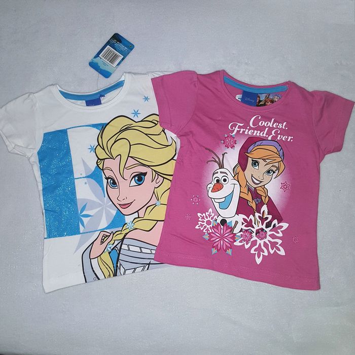 lot de 2 t-shirts 2 ans la reine des neiges disney