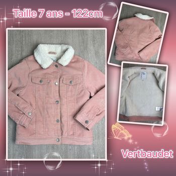 Veste mi saison en velours côtelée doublé sherpa - taille 7 ans 122cm