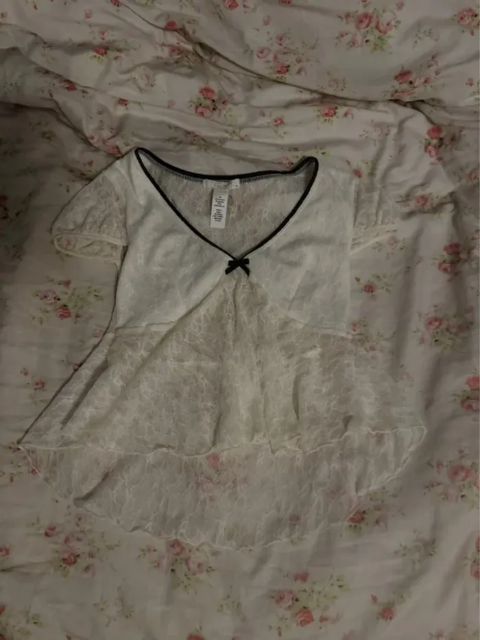 white and black lace tank top