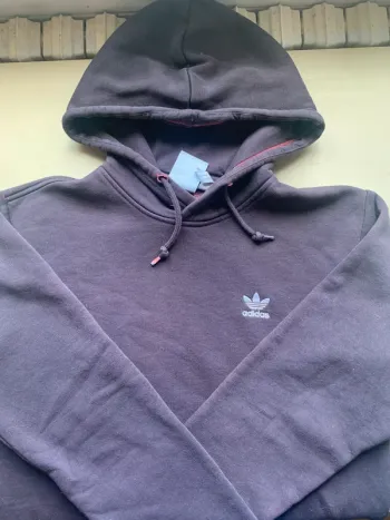 Sweat-shirt, Adidas, violet à capuche et poche