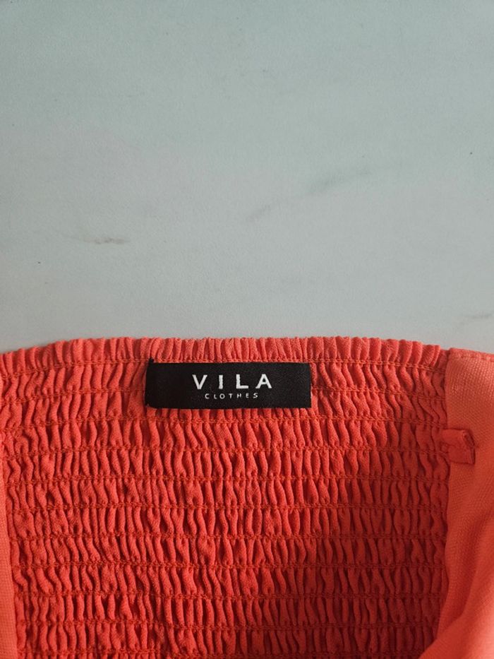 Vila robe bustier orange corail taille M - photo numéro 5