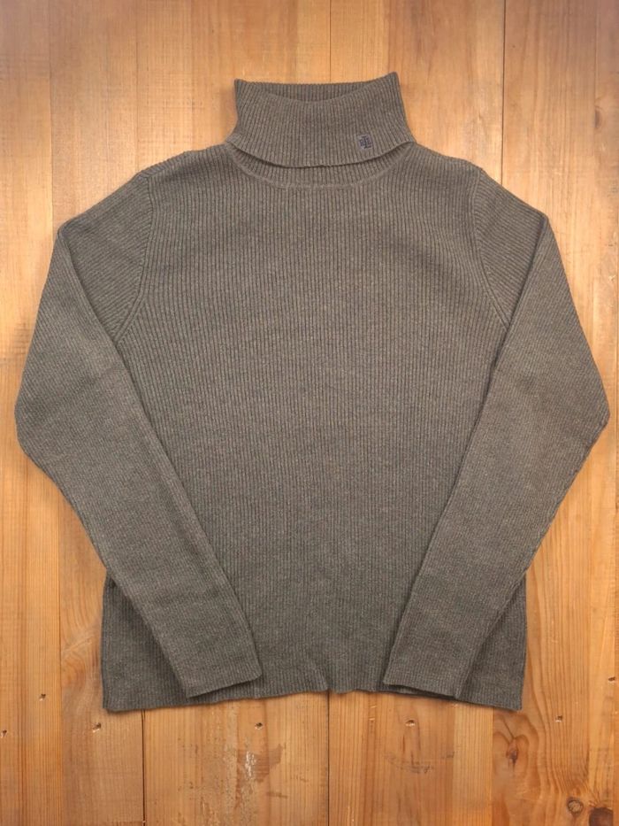 Pull ralph lauren col roulé femme vert foncé - taille L - photo numéro 2
