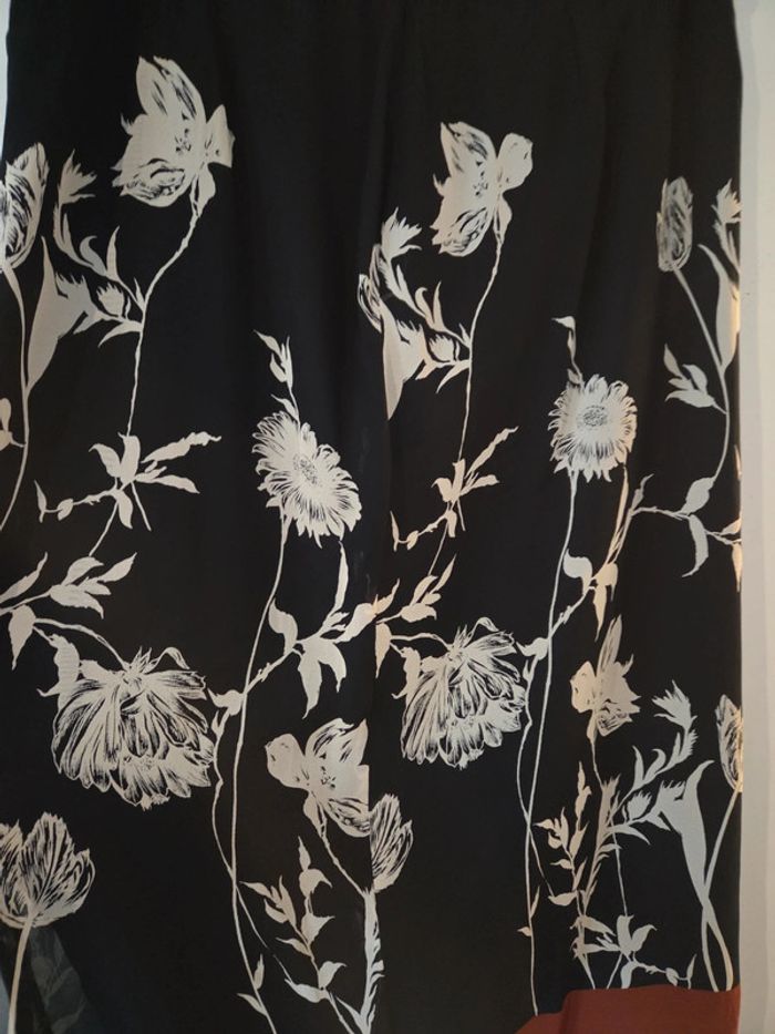 Jupe longue femme grande taille noire motifs fleuris TBE T52 Claude bauer - photo numéro 2