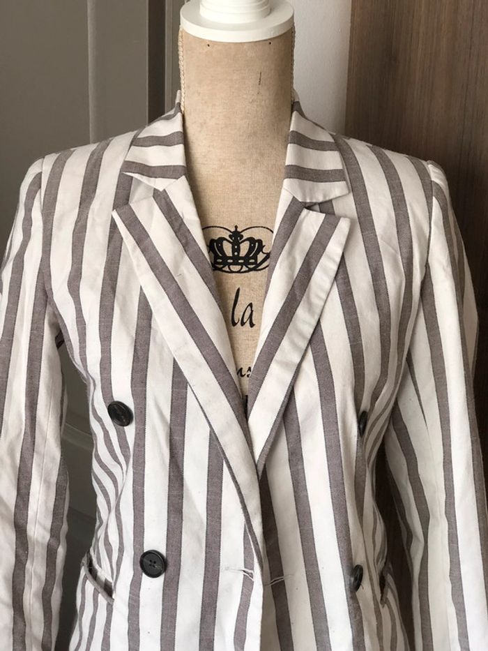 Veste taille 36 crème et beige impeccable - photo numéro 2