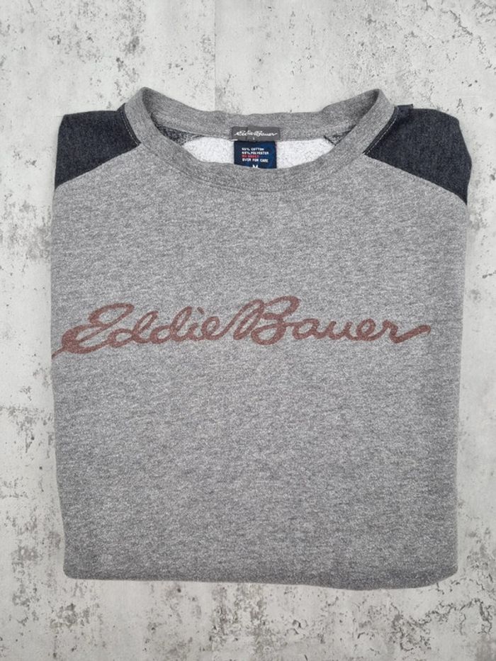 Sweat Eddie Bauer Gris (manches contrastées) - Taille M Hommes (mesures en photos) - photo numéro 2