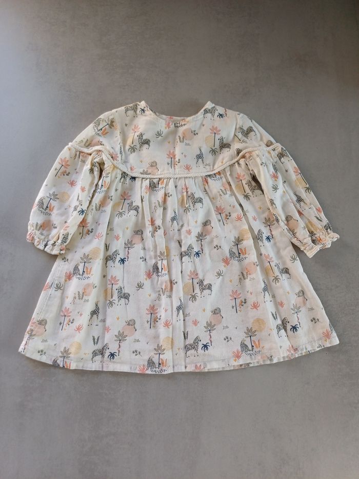 Robe manches longues imprimée savane TAO 2 ans très bon état