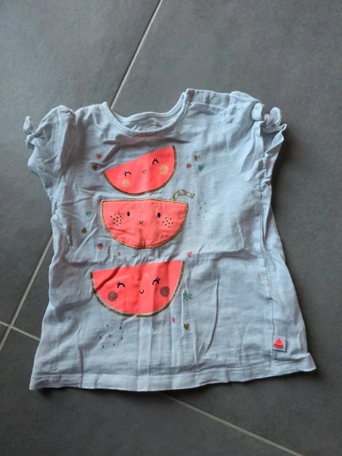 t-shirt manches courtes pastèques 18 mois - photo numéro 2
