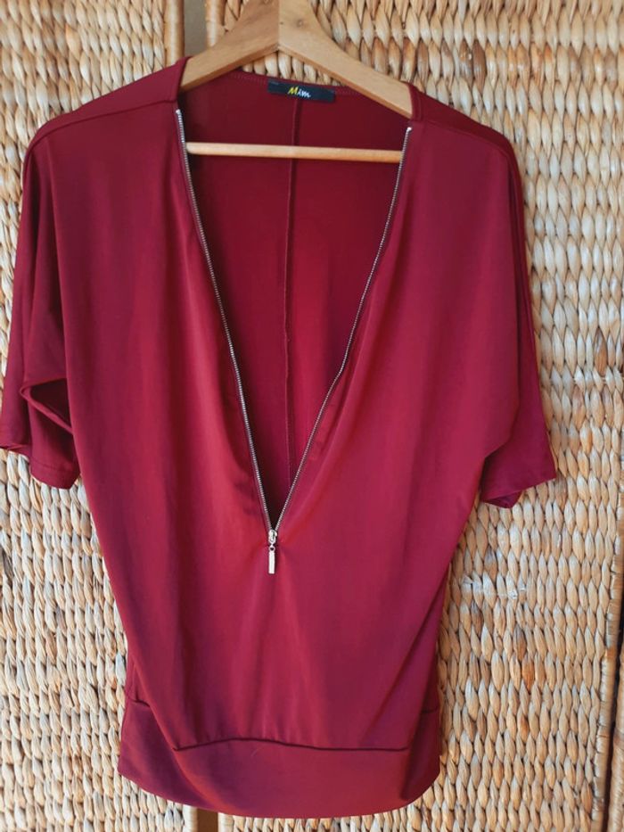 Blouse Mim bordeaux 38 - photo numéro 4