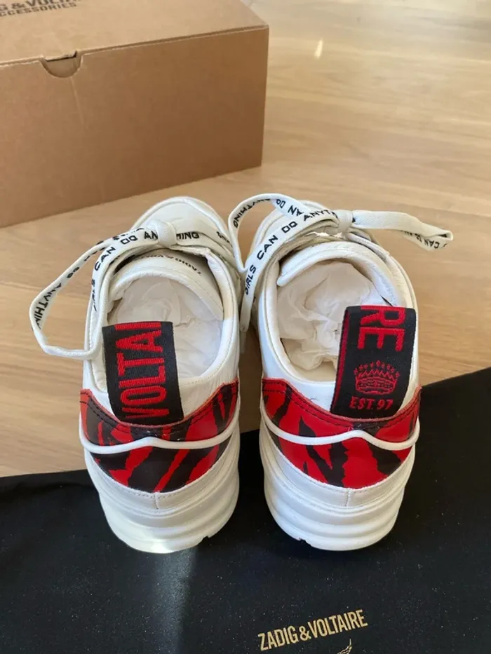 Basket Zadig et voltaire en cuir de chèvre taille 37 - photo numéro 6