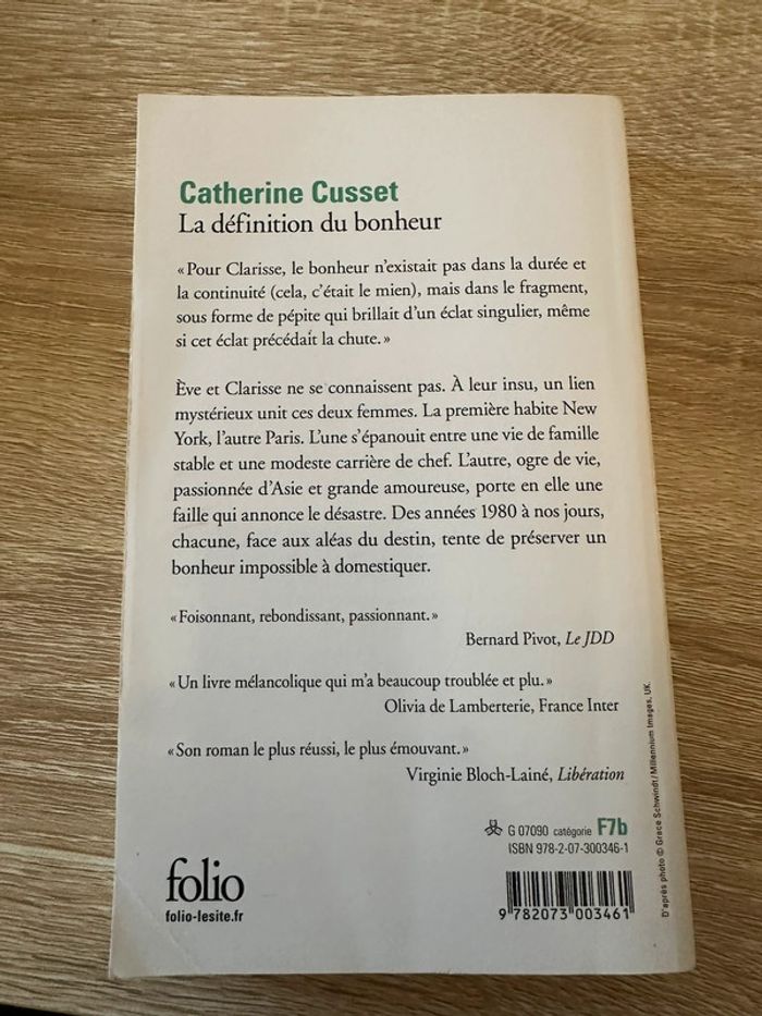 Livre la Définition du bonheur de Catherine Cusset - photo numéro 2