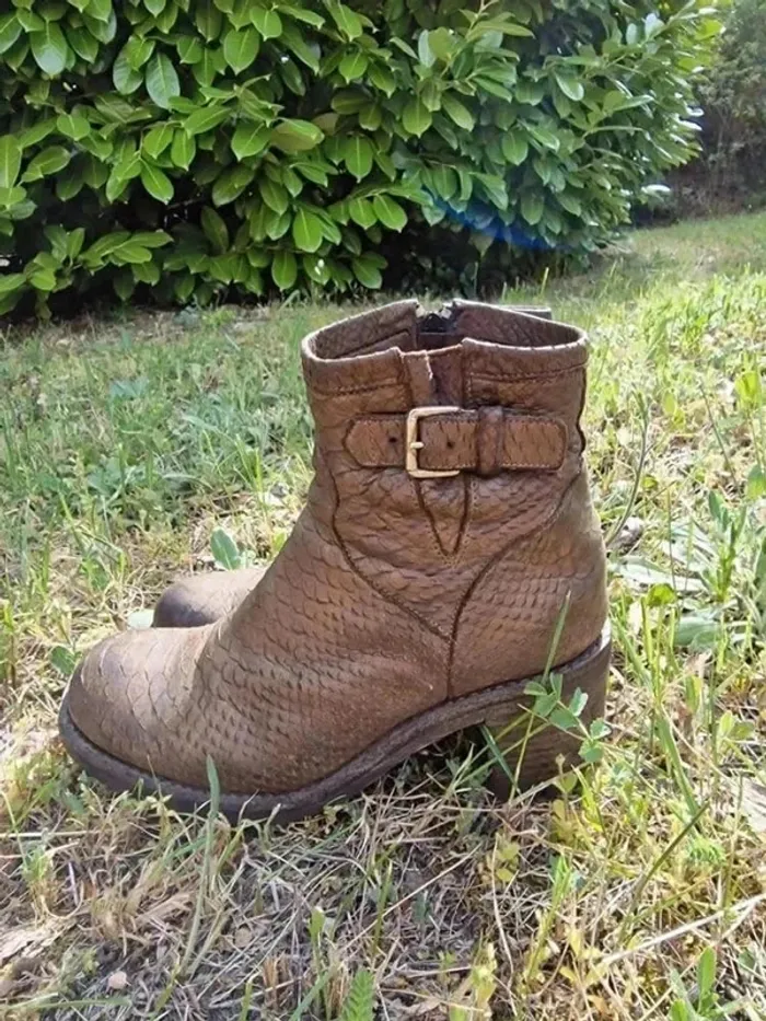 Bottines Free Lance cuir marron T38 - style élégant et confortable - photo numéro 3