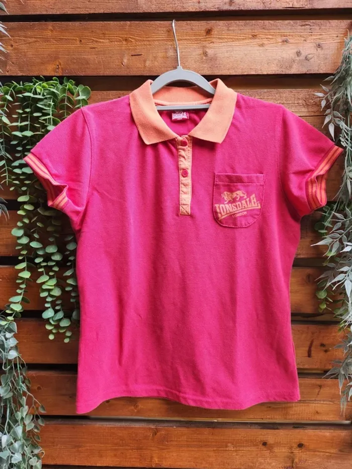 Polo fille Lonsdale London 12 ans – Rose & orange
