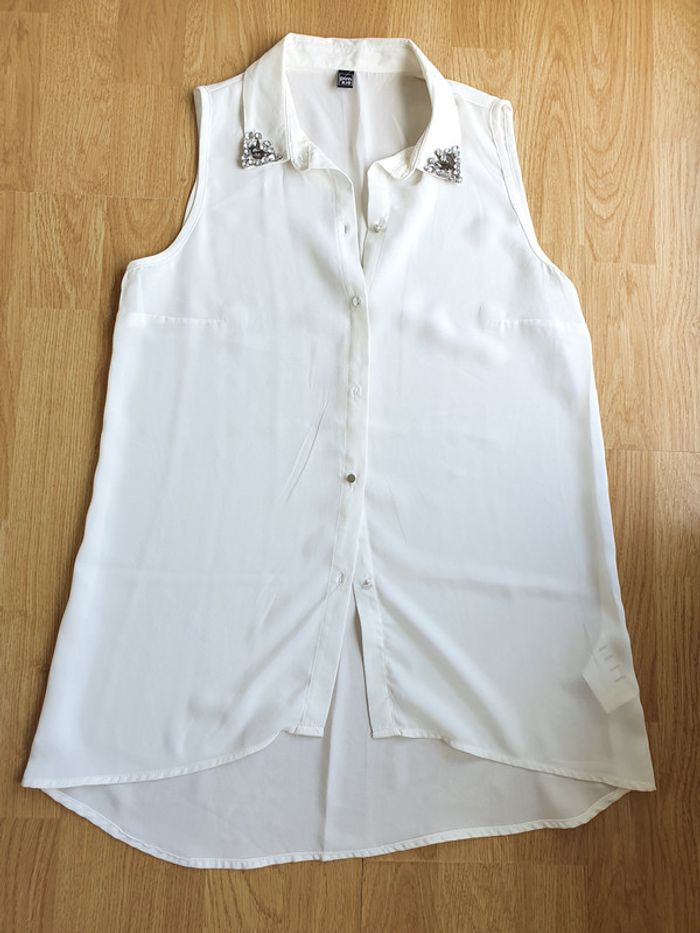 top blanc avec diamant pimkie