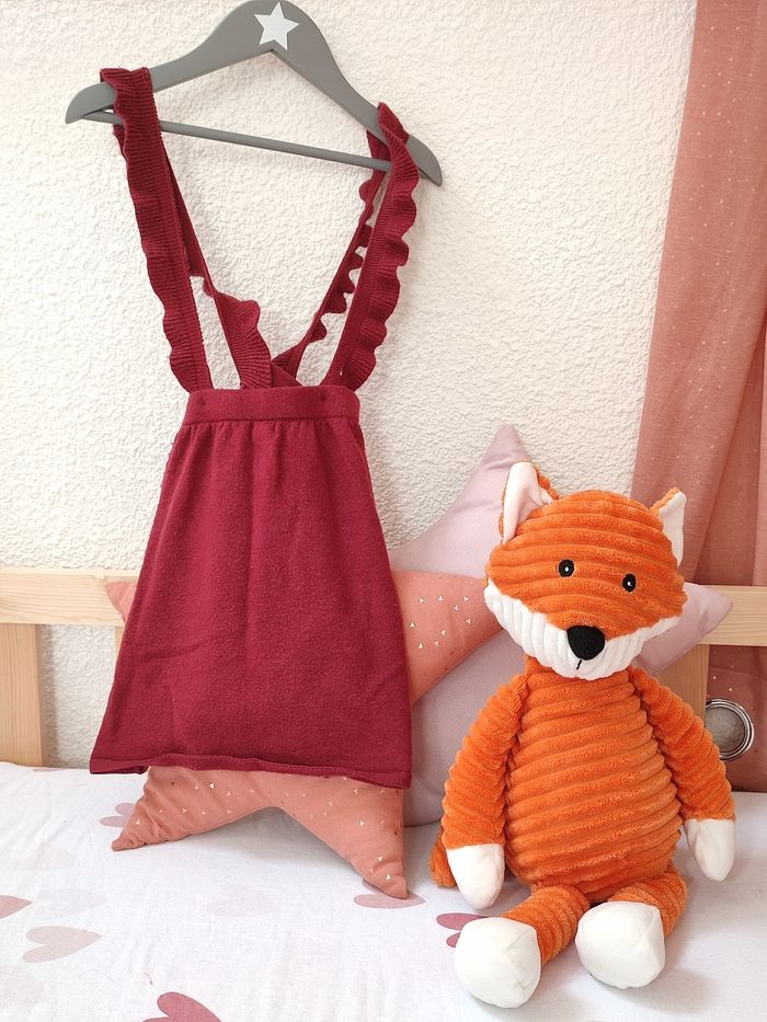 Robe/Jupe avec bretelles - Grenat - 36 mois - Très bon état - Kiabi