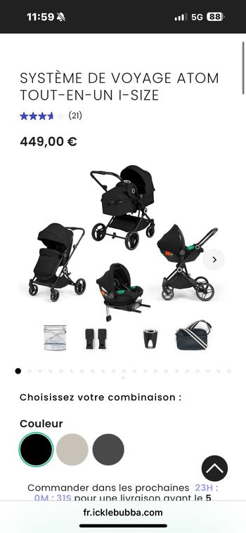 Poussette trio ickle bubba