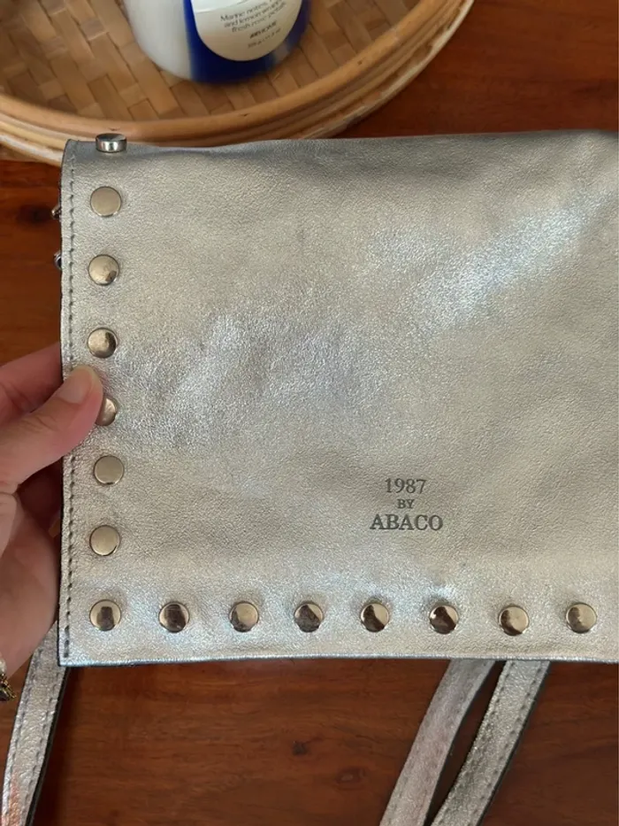 Sac bandoulière en cuir argenté Abaco - photo numéro 5