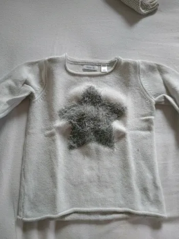 Pull Fille Blanc cassé 8 ans