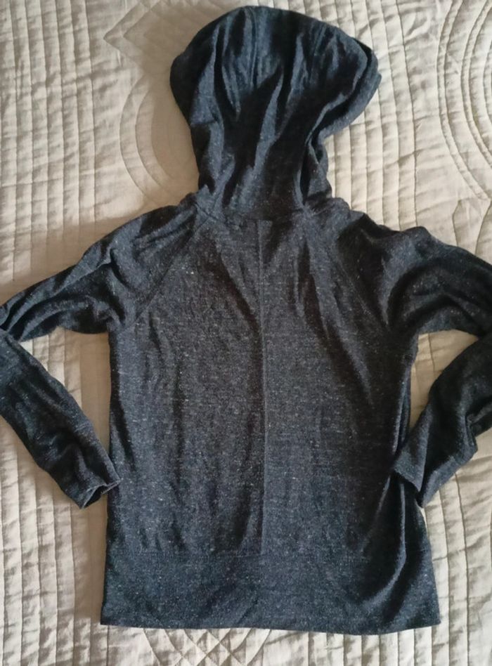 Gilet fin à capuche gris moucheté Nike 8/10 ans - photo numéro 3