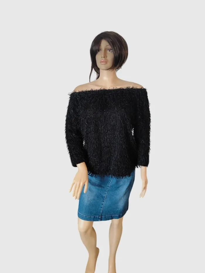 Pull Zara Knit Noir - Taille L - photo numéro 2