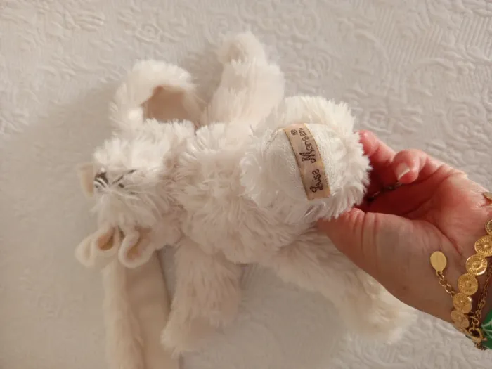 Lapin doudou écru grand noeud Louise Mansen - photo numéro 8