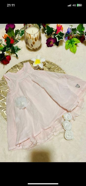 🌷 Blouse rose sans manches – Absorba – 6 mois – Très bon état 🌸