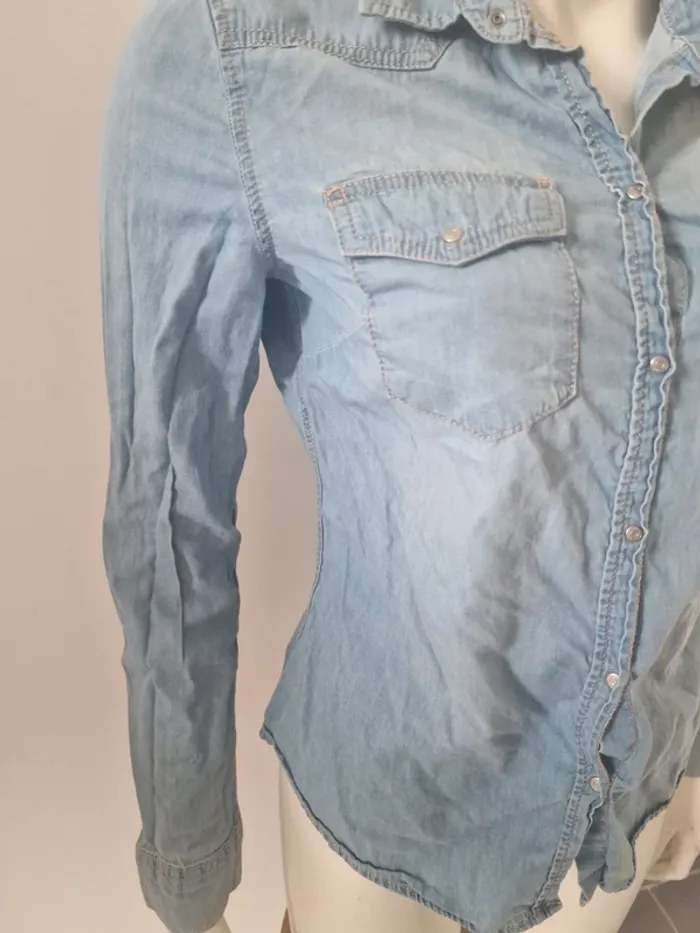 Chemise effet jeans - photo numéro 3