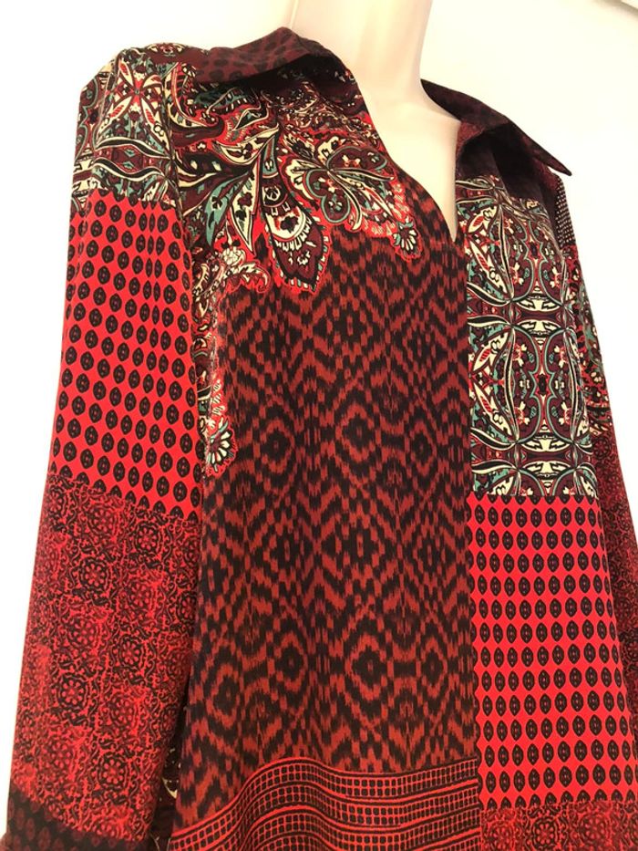 Robe Zara Rouge bordeaux vert taille M Aspect satiné - photo numéro 11