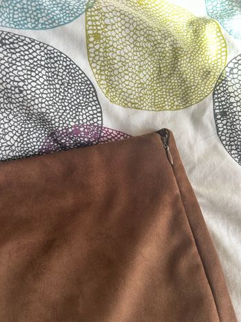 jupe short zara marron en daim