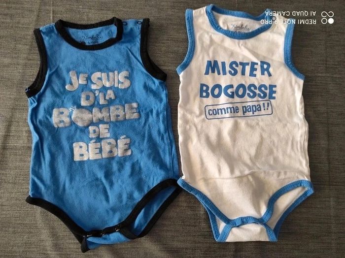 Lot de 2 bodies sans manches 6 mois