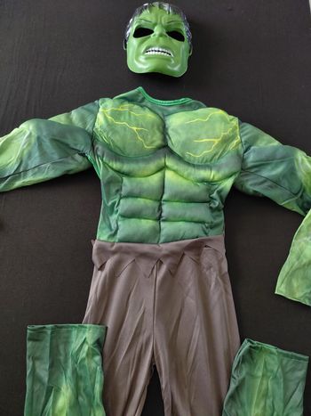 Déguisement combinaison Hulk et son masque Taille 6-7ans