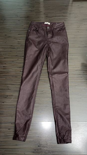 Pantalon slim huilé bordeaux Cindy H