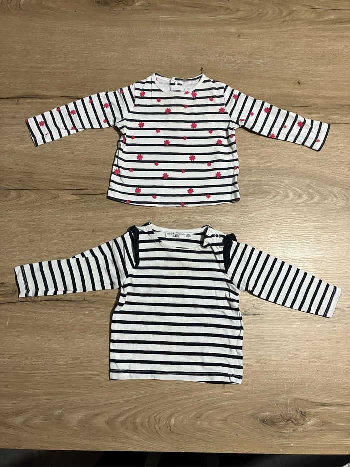 Lot t-shirts ML rayés 6 mois 🌺