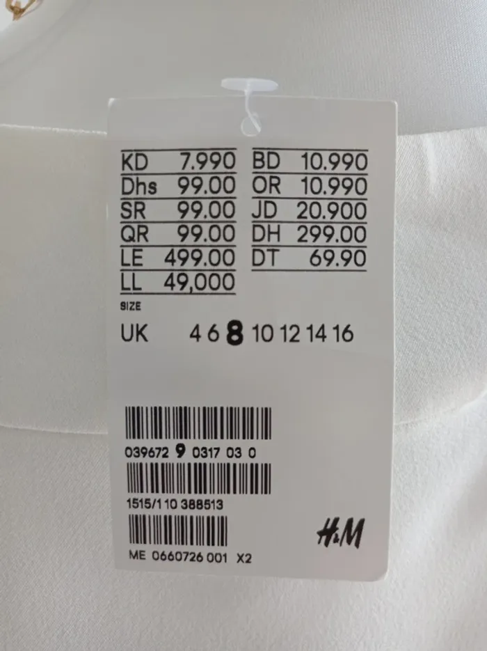 Magnifique haut blanc cassé Manches courtes beau col T.36/38 H&M - photo numéro 5