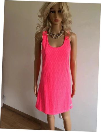 Robe rose neuve à pois blancs sans manches Molly Bracken taille unique