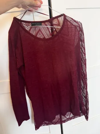 T-shirt manche longue bordeaux