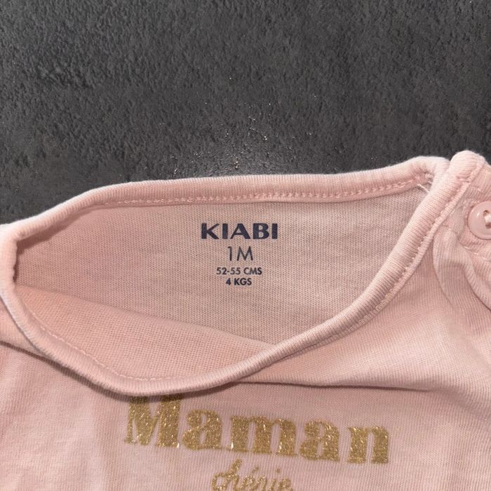 T-shirt rose pale maman Kiabi / 1 mois / Très bon état - photo numéro 3