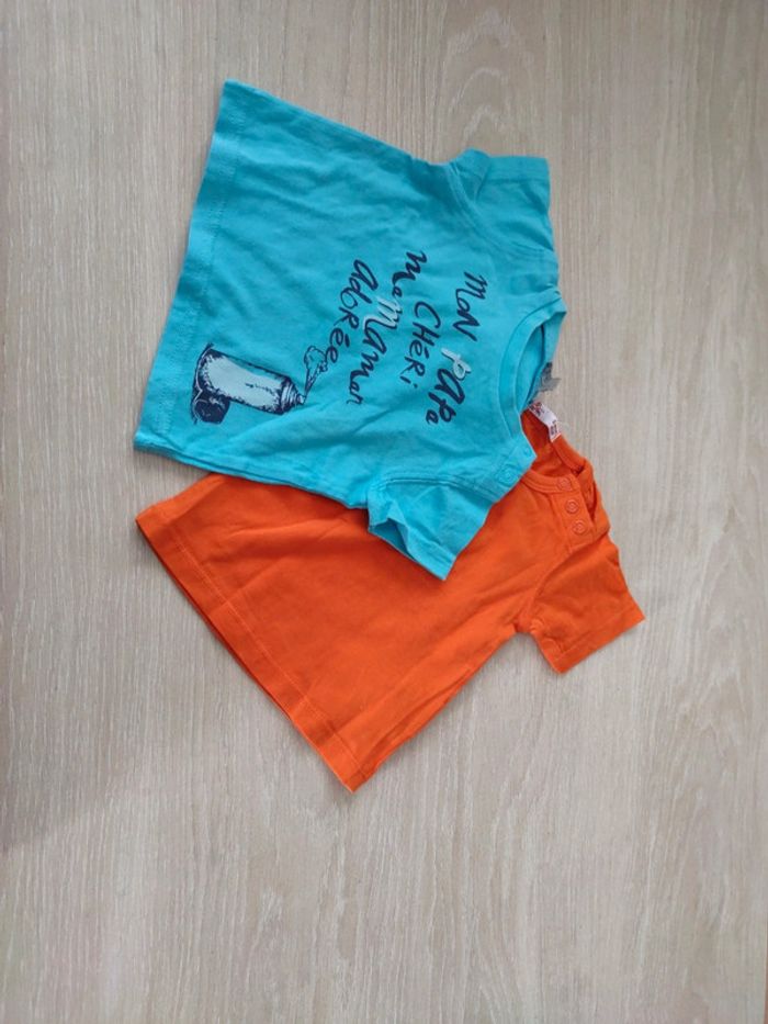 Lot de deux t-shirt grain de blé mon papa chéri ma maman adorée 3 mois