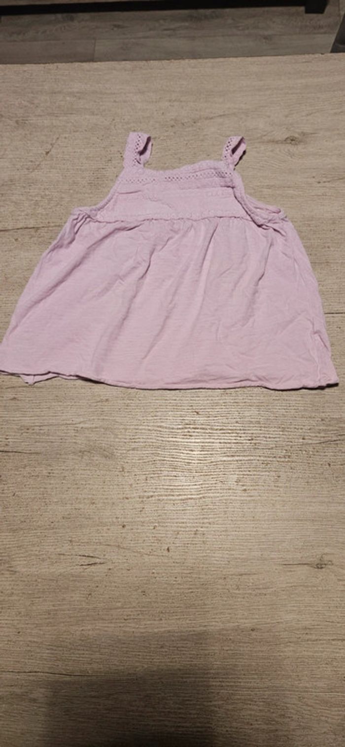 Débardeur large à bretelles, rose clair avec broderie, Zara Kids, 8 ans