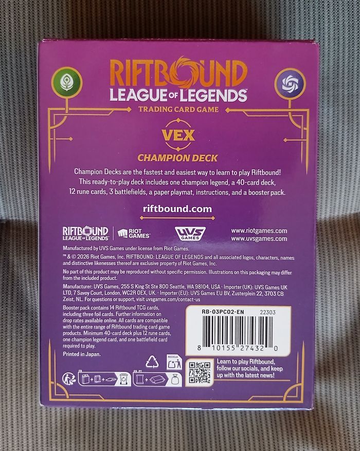 RIFTBOUND Deck VEX – 1ère édition Unleashed (SCELLÉ) - photo numéro 2
