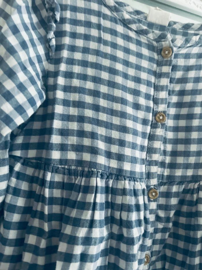 Jolie Robe Vichy bleu et blanche taille 92cm - photo numéro 2